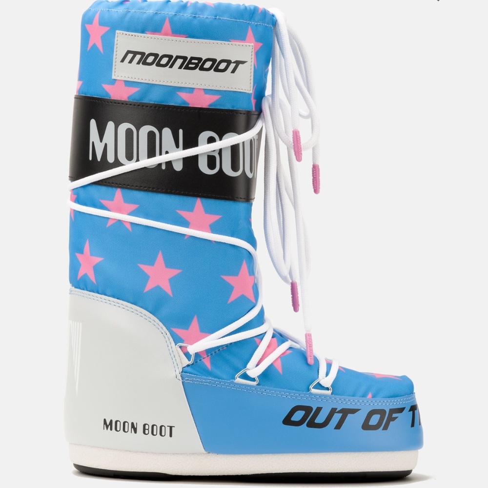 Moon Boots Icon Retrobiker Pink stars Print Boots